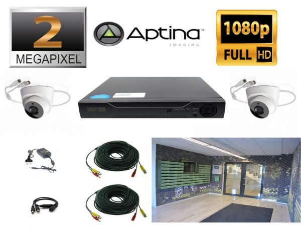 Kit supraveghere video 2 camere profesionale 2 MP 1080P full, hd, IR 20m, full accesorii [1]