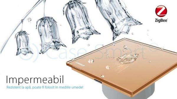 Intrerupator simplu cap-scara cap-cruce cu touch Livolo din sticla – protocol ZigBee, Control de pe telefonul mobil [1]