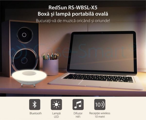 Boxa si lampa inteligenta ovala cu Bluetooth Red Sun RS-WBSL-X5 [1]