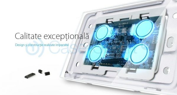Intrerupator cvadruplu cu touch Livolo din sticla – standard italian [1]