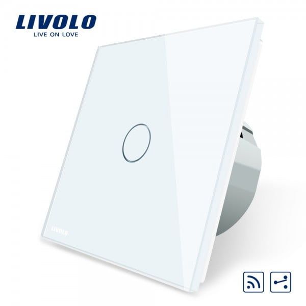 Intrerupator cap scara / cap cruce wireless cu touch Livolo din sticla [1]
