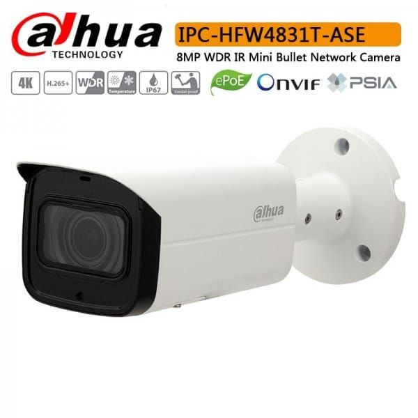Camera video IP 8MP 4K Starvis IR 80M 2.8mm  Poe Sunet Dahua IPC-HFW4831T-ASE-0400B [1]