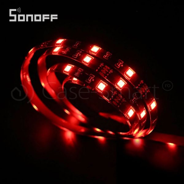 Banda inteligenta Wireless Light Strip LED RGB Sonoff L1, Lungime 5 m, Telecomanda inclusa, Control vocal, Control de pe telefonul mobil [1]