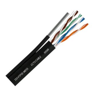 Cablu utp si ftp - Cablu FTP autoportant'cat 5E'CUPRU 100%'305m'negru TSY-FTP5E-MESS