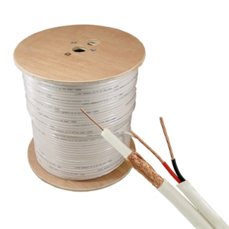 Cablu coaxial - Cablu coaxial RG59 + alimentare 2x0.75'305m'alb TSY-RG59+2X0.75-W