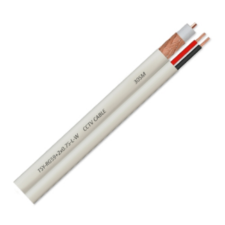 Cablu coaxial - Cablu coaxial RG59 + alimentare 2x0.75'100m'alb TSY-RG59+2X0.75-L-W
