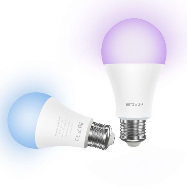Bec Smart LED RGB, BlitzWolf BW-LT21, 10 W, Bulb, 900 LM, 3000K, E27, Comanda vocala [1]