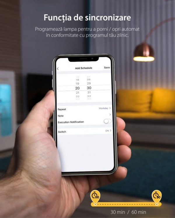 Bec inteligent Blitzwolf BW-LT27, Wi-Fi, Smart, Bulb E27, 9W, Comanda vocala, 850 LM, RGB [1]