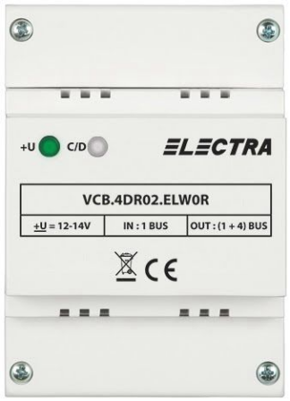 Accesorii interfoane - Doza derivatie video 4 iesiri REZIDENTIAL - ELECTRA VCB.4DR02.ELW0R