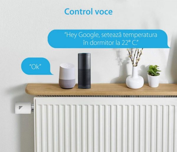 Cap termostatic inteligent pentru calorifer, Meross MTS100, Compatibil cu Amazon Alexa, Google Home & IFTTT [1]