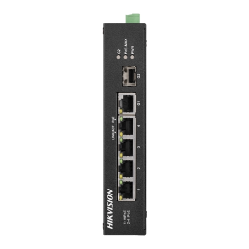 Switch 4 porturi PoE\'2 porturi uplink SFP/RJ45 - HIKVISION DS-3T0306HP-E-HS