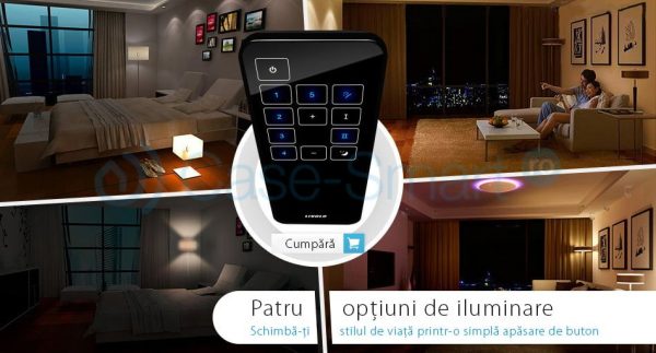 Intrerupator cu variator wireless cu touch Livolo din sticla – standard italian [1]