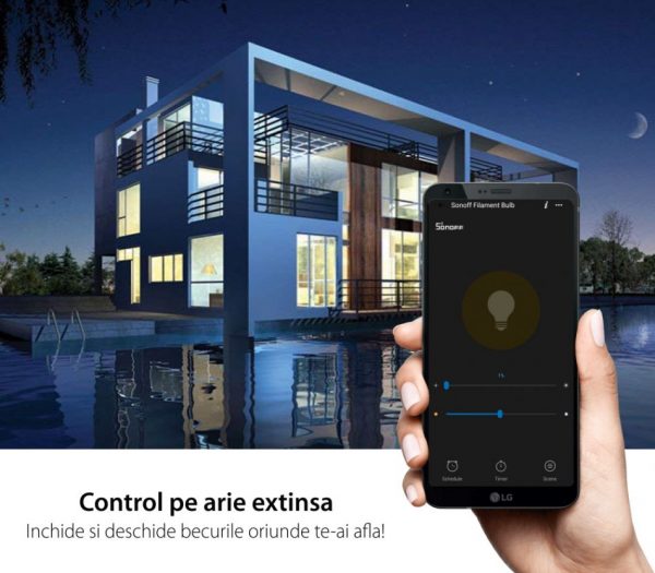 Bec inteligent LED Sonoff B02-F-ST64, Wi-Fi, 7W, 700 LM, Dimmer, Control aplicatie [1]