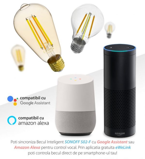 Bec inteligent LED Sonoff B02-F-ST64, Wi-Fi, 7W, 700 LM, Dimmer, Control aplicatie [1]