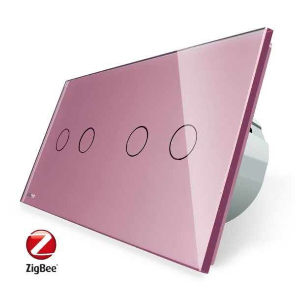 Intrerupator dublu + dublu cu touch Livolo din sticla, Protocol ZigBee, Control de pe telefon [1]