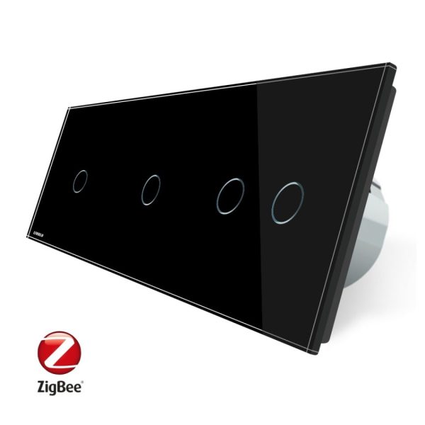 Intrerupator cu touch simplu+simplu+dublu LIVOLO din sticla, Protocol ZigBee, Control de pe telefon [1]