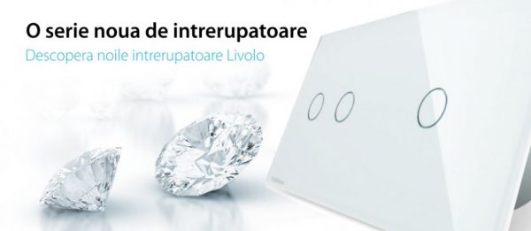 Intrerupator dublu + simplu cu touch Livolo din sticla, Protocol ZigBee, Control de pe telefon [1]