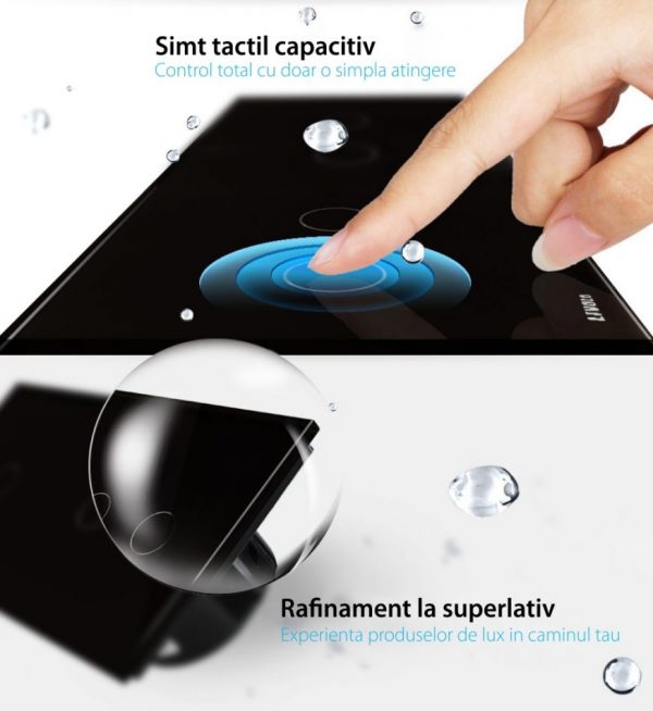 Intrerupator cu touch simplu+dublu+dublu LIVOLO din sticla, Protocol ZigBee, Control de pe telefon [1]