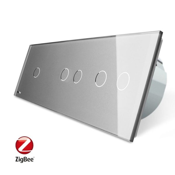 Intrerupator cu touch simplu+dublu+dublu LIVOLO din sticla, Protocol ZigBee, Control de pe telefon [1]