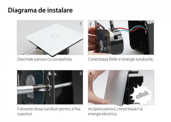 Intrerupator dublu + dublu cu touch Livolo din sticla, Protocol ZigBee, Control de pe telefon [1]