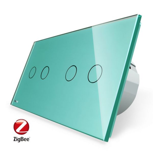 Intrerupator dublu + dublu cu touch Livolo din sticla, Protocol ZigBee, Control de pe telefon [1]