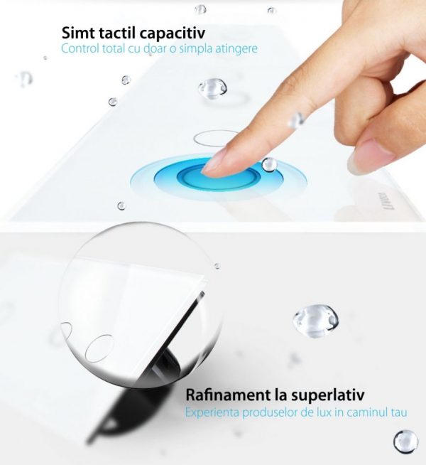 Intrerupator dublu + dublu cu touch Livolo din sticla, Protocol ZigBee, Control de pe telefon [1]