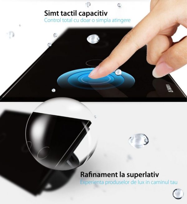 Intrerupator cu touch simplu+simplu+dublu LIVOLO din sticla, Protocol ZigBee, Control de pe telefon [1]