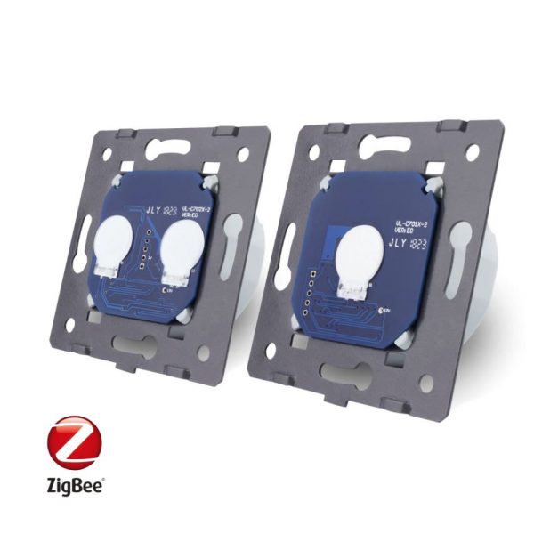 Intrerupator dublu + simplu cu touch Livolo din sticla, Protocol ZigBee, Control de pe telefon [1]