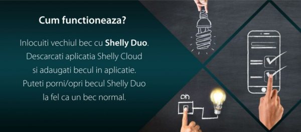 Bec LED inteligent Shelly Duo, Wi-Fi, E27, 9W, Temperatura culoare 800 LM [1]