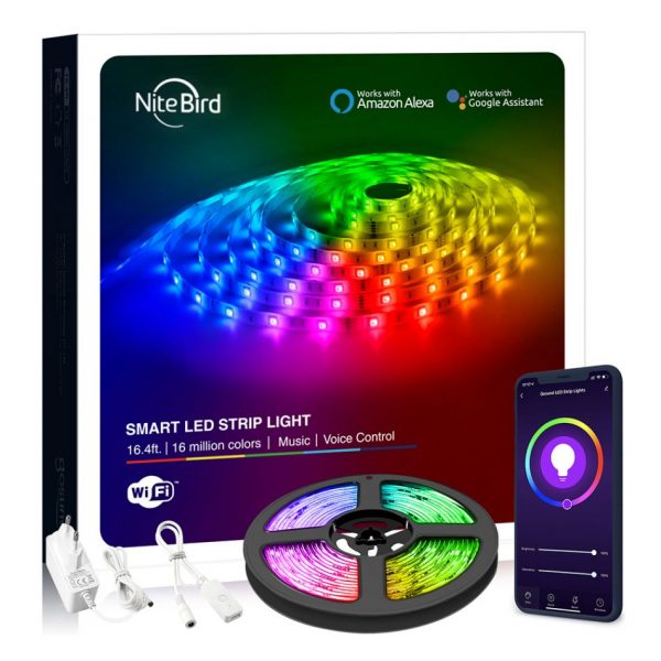 Kit Banda LED Smart NiteBird SL2, Wi-Fi, 5 Metri, Control prin aplicatie, Control vocal [1]