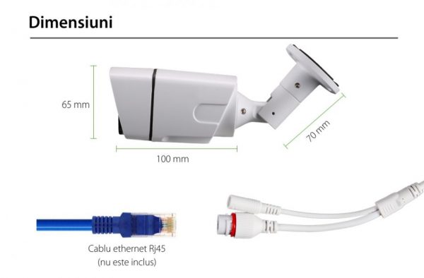 Camera de supraveghere Besnt BS-IP73GP, HD, Vedere nocturna, Rezistenta la apa, Monitorizare 24h [1]