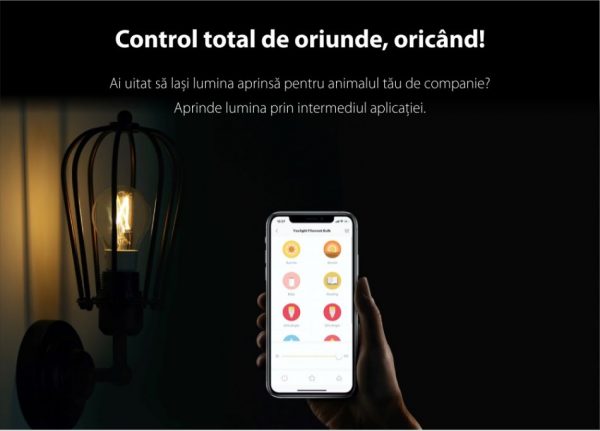 Bec inteligent cu filament LED, Yeelight YLDP12YL, Control smart, 6W, Wi-Fi, 2.4 GHz [1]