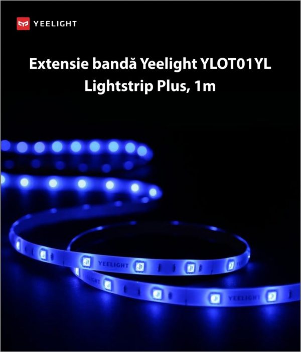 Extensie banda LED Yeelight YLOT01YL Lightstrip Plus, Smart, Multicolor, Lungime 1m, Wireless, 2.1W [1]