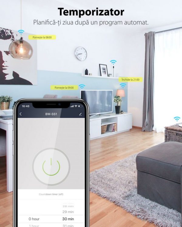 BlitzWolf BW-SS1, Controller inteligent, WiFi, 15A, 3300W, Compatibil cu Amazon Alexa, Google Home & IFTTT [1]