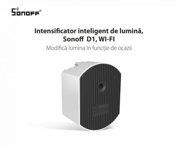 Intensificator inteligent de lumina Dimmer D1, Sonoff, Wireless, Control voce, Compatibil cu Google Home & Alexa [1]