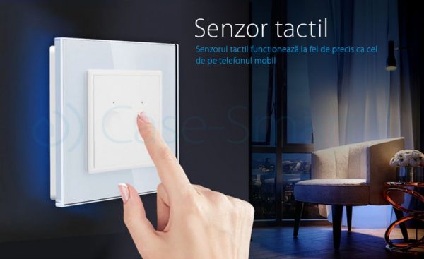 Intrerupator dublu cap scara / cap cruce wireless Livolo din sticla, Serie noua [1]