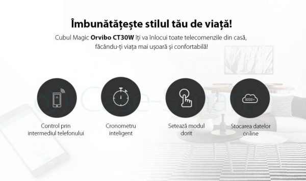 Cub Magic Orvibo CT30W, Wi-Fi + IR, Telecomanda universala, Programare interval de functionare, Control de pe telefonul mobil, Android/ iOS [1]