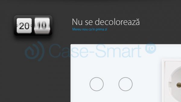 Intrerupator dublu cap scara / cap cruce + priza simpla Livolo rama din sticla [1]