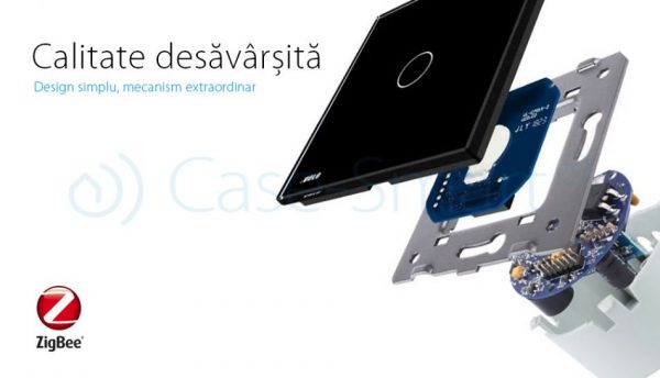 Intrerupator simplu cu touch Livolo din sticla – protocol ZigBee, Control de pe telefonul mobil [1]