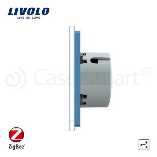 Intrerupator simplu cap-scara cap-cruce cu touch Livolo din sticla – protocol ZigBee, Control de pe telefonul mobil [1]