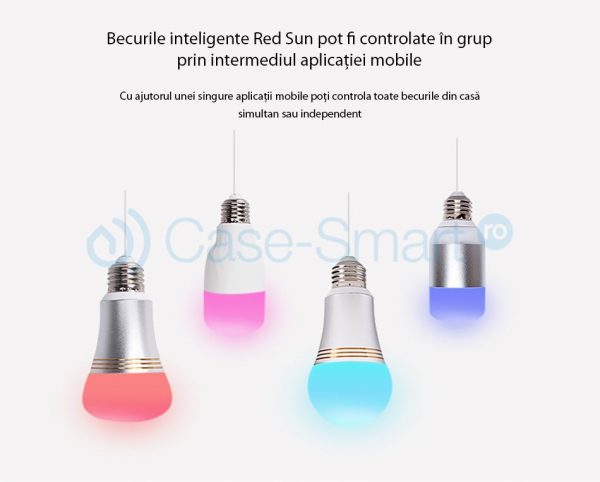 Bec inteligent LED RGB wifi rotund Red Sun – control aplicatie mobila, Red Sun RS-P111-5W [1]