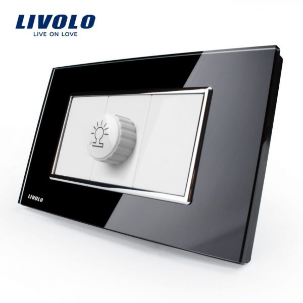 Intrerupator cu variator Livolo cu rama din sticla – standard italian [1]
