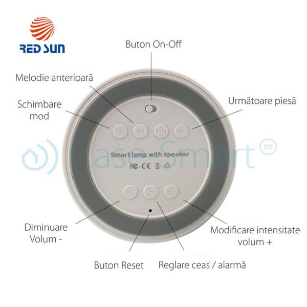 Boxa Red Sun M6 cu ceas, alarma si Bluetooth [1]