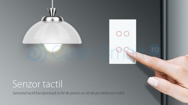Intrerupator cvadruplu wireless cu touch Livolo din sticla – standard italian [1]