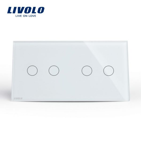 Intrerupator dublu + dublu cu touch Wireless Livolo din sticla [1]