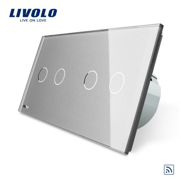 Intrerupator dublu + dublu cu touch Wireless Livolo din sticla [1]