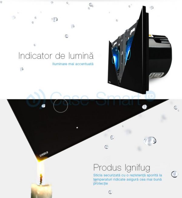 Intrerupator cu touch simplu+simplu+dublu LIVOLO din sticla [1]
