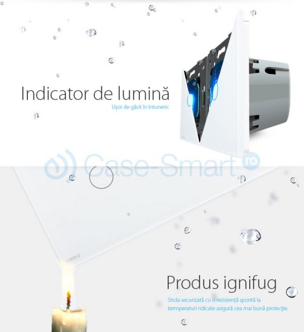 Intrerupator cu touch simplu+dublu+dublu LIVOLO din sticla [1]