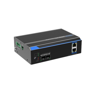 Retelistica - Switch industrial 2 porturi Gigabit HPoE'2 porturi uplink SFP/RJ45 - UTEPO UTP7202GE-POE