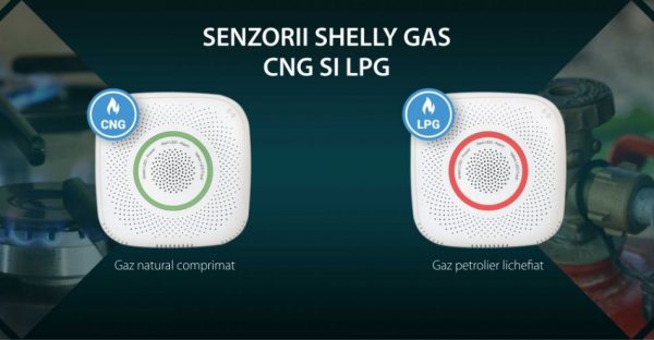 Senzor detector de gaz natural comprimat Shelly Gas CNG, Wireless, Alarma 70 dB, Notificari aplicatie [1]